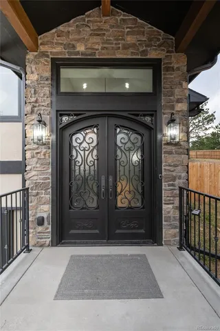 a front view of a house with entryway