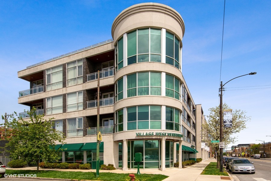 a front view of a building