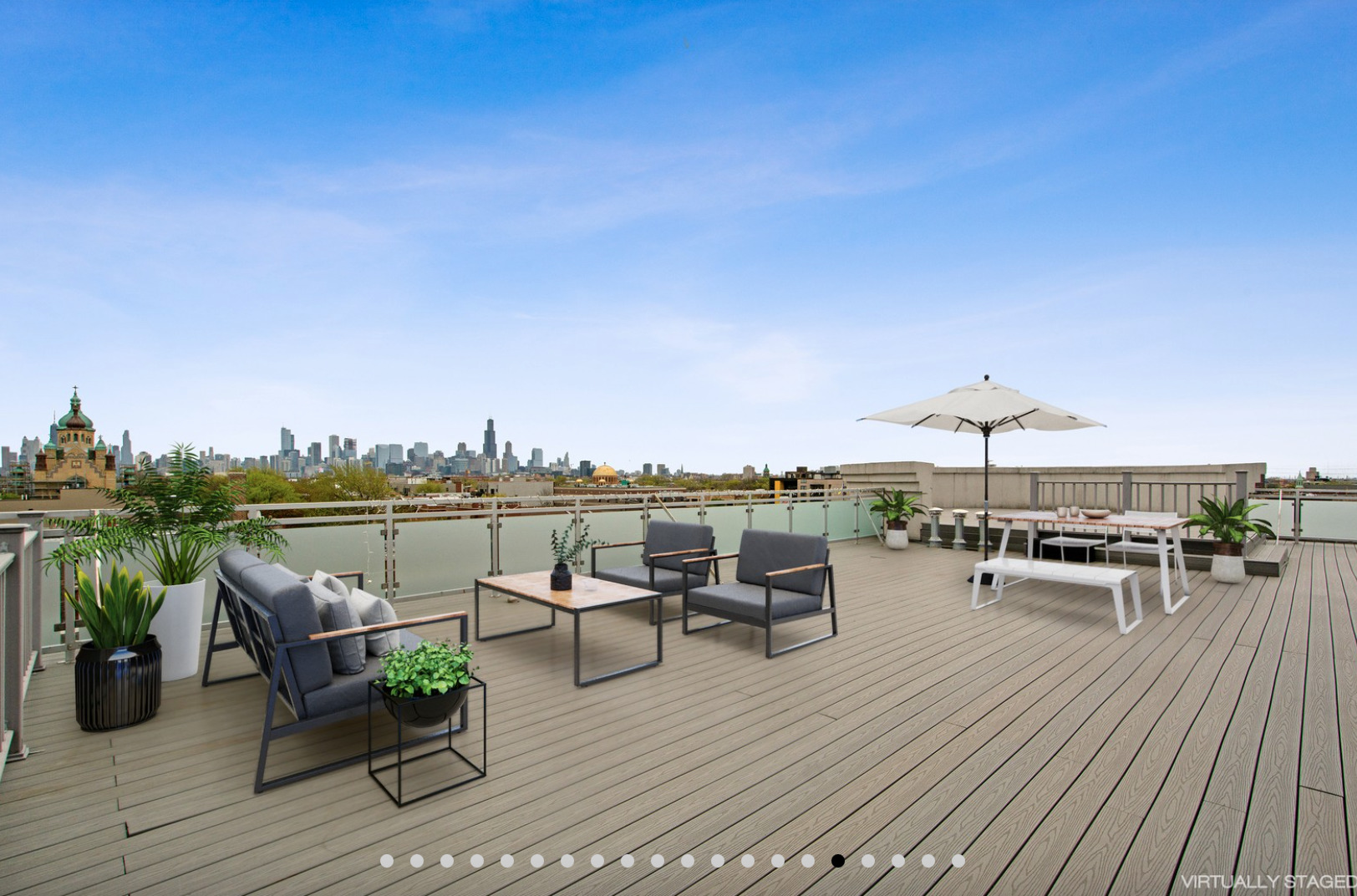 2408 West Rice Street, Unit 403 Chicago, IL 60622 - Photo 17 of 19 a view of a terrace with seating area and furniture