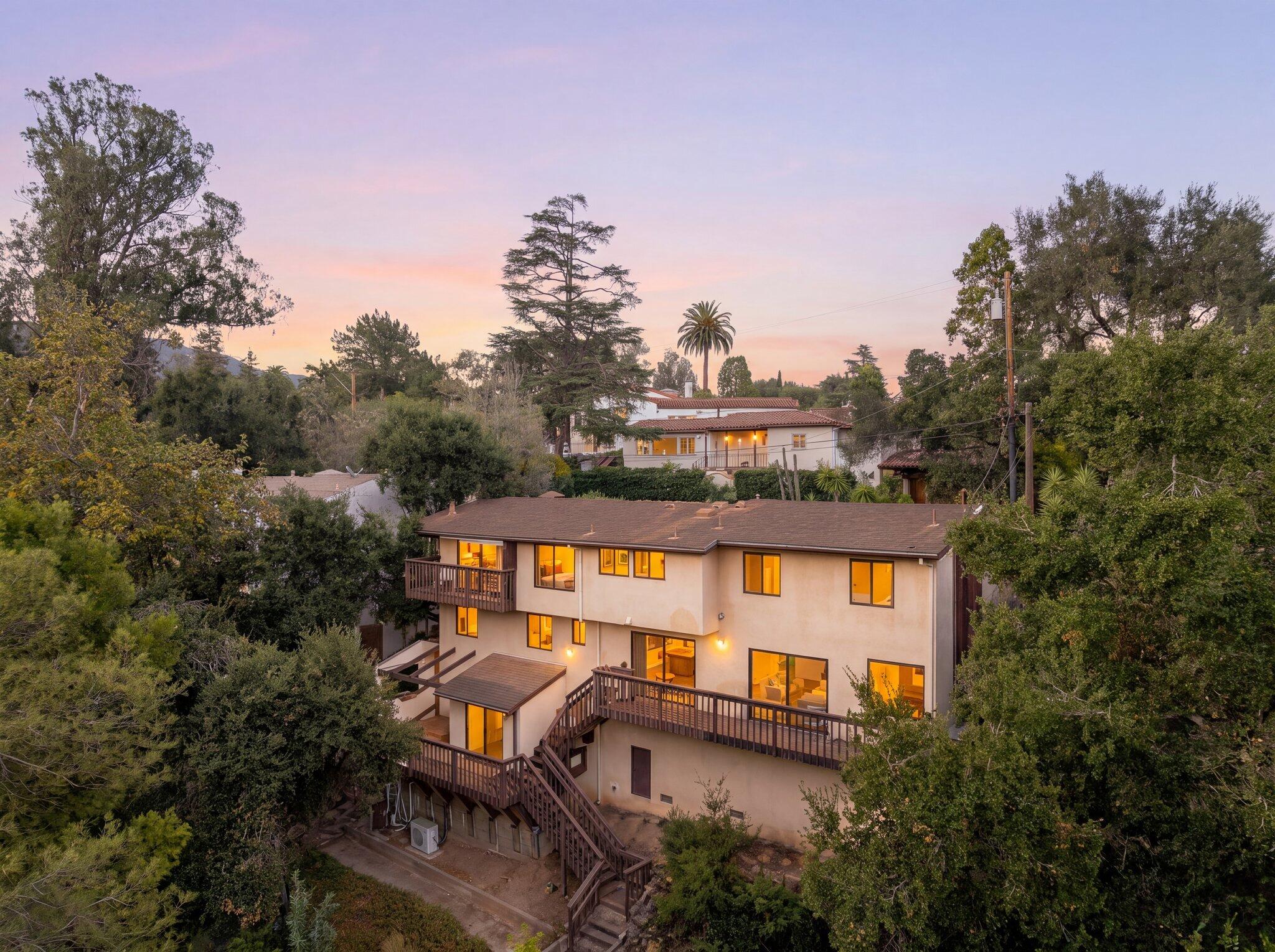 910 Chelham Way Montecito, CA 93108 - Photo 1 of 46 Exterior Back of House Twilight Enhanced