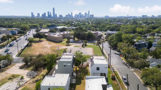 view of a large building with a city street