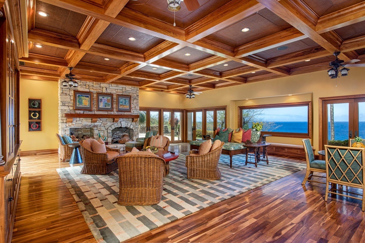 56-3083 Puakea Bay Road Kamuela, HI 96743 - Photo 17 of 30 a living room with patio lots of furniture and a chandelier