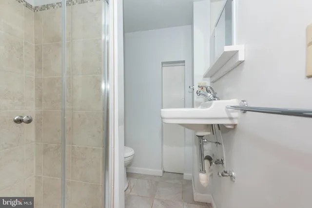 a bathroom with a shower