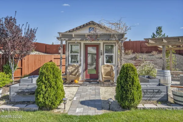 a outdoor living space with furniture