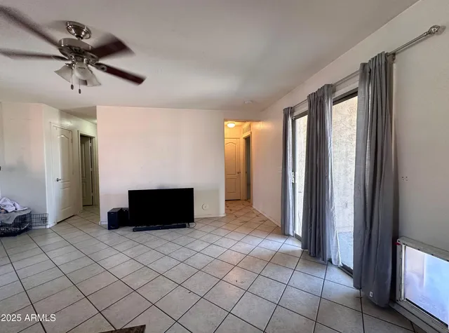 a view of a livingroom with a chandelier