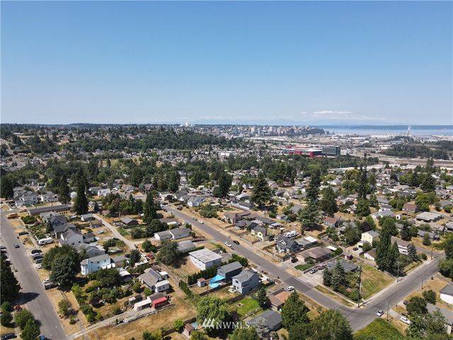 an aerial view of a city