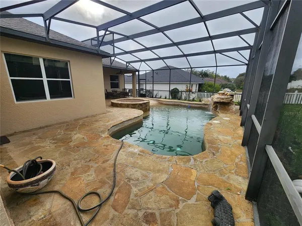 a view of a patio