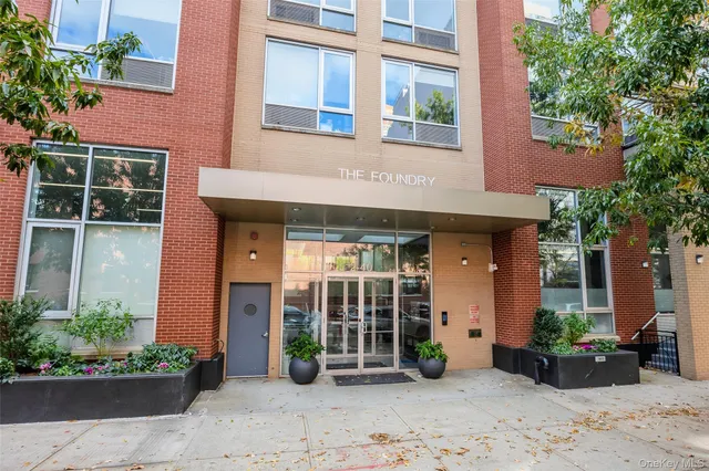 a front view of a building