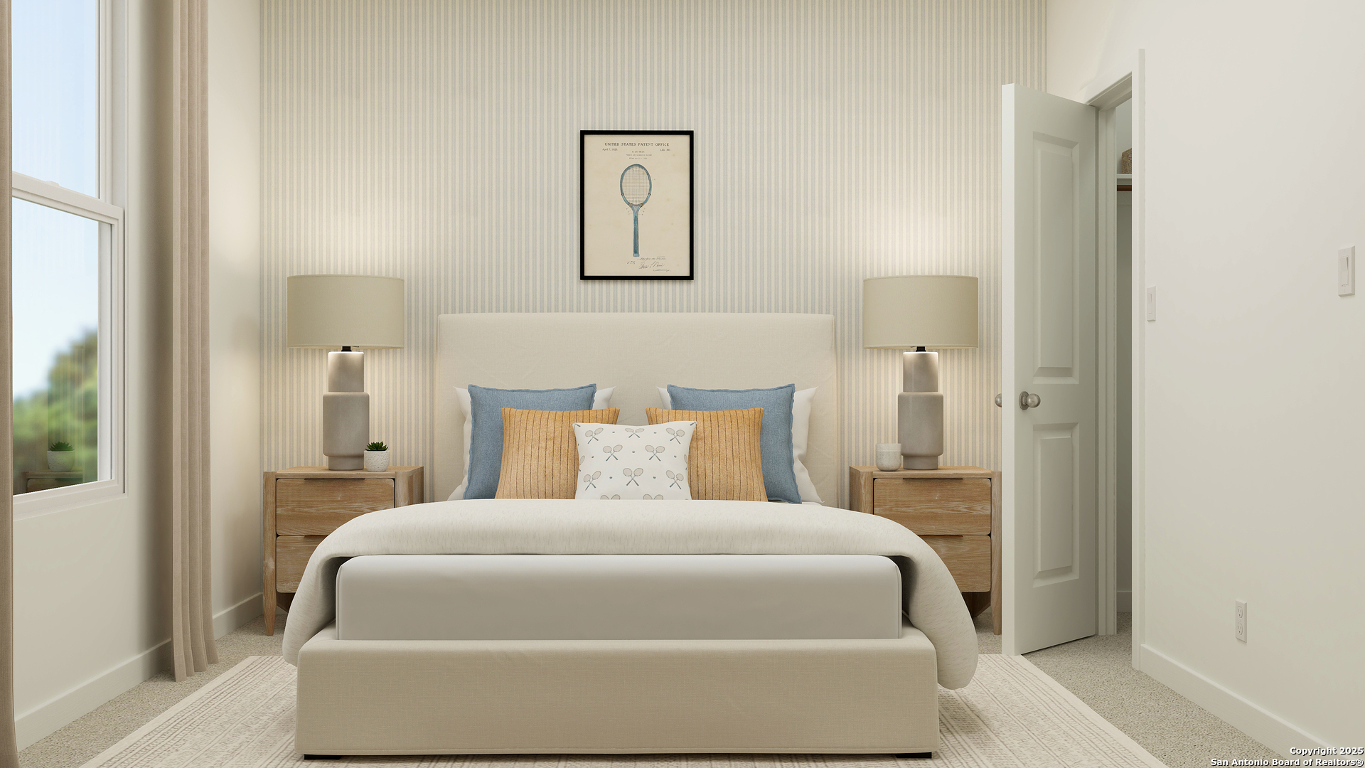 5771 Musquiz Ridge Seguin, TX 78155 - Photo 13 of 23 a bedroom with a bed and painting on the wall