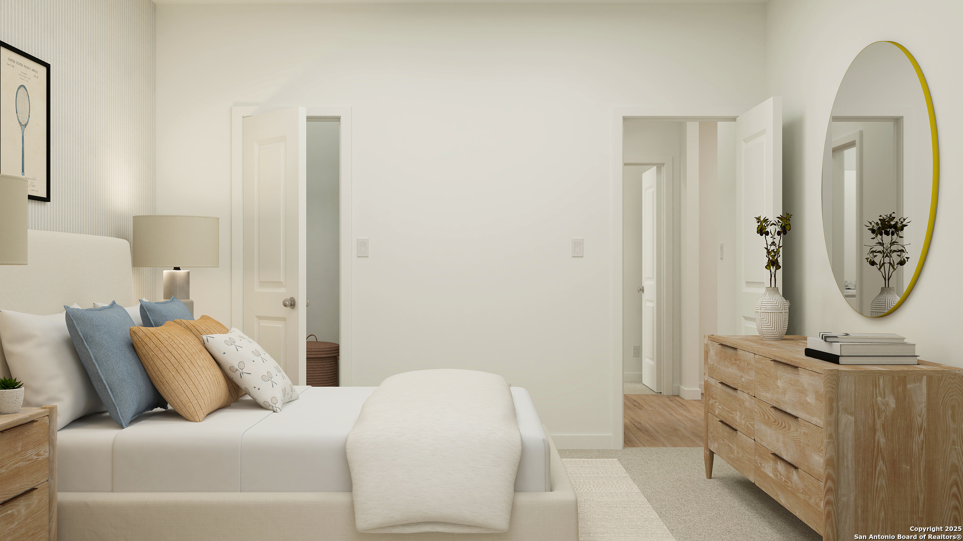 5771 Musquiz Ridge Seguin, TX 78155 - Photo 17 of 23 a bedroom with a bed and a mirror