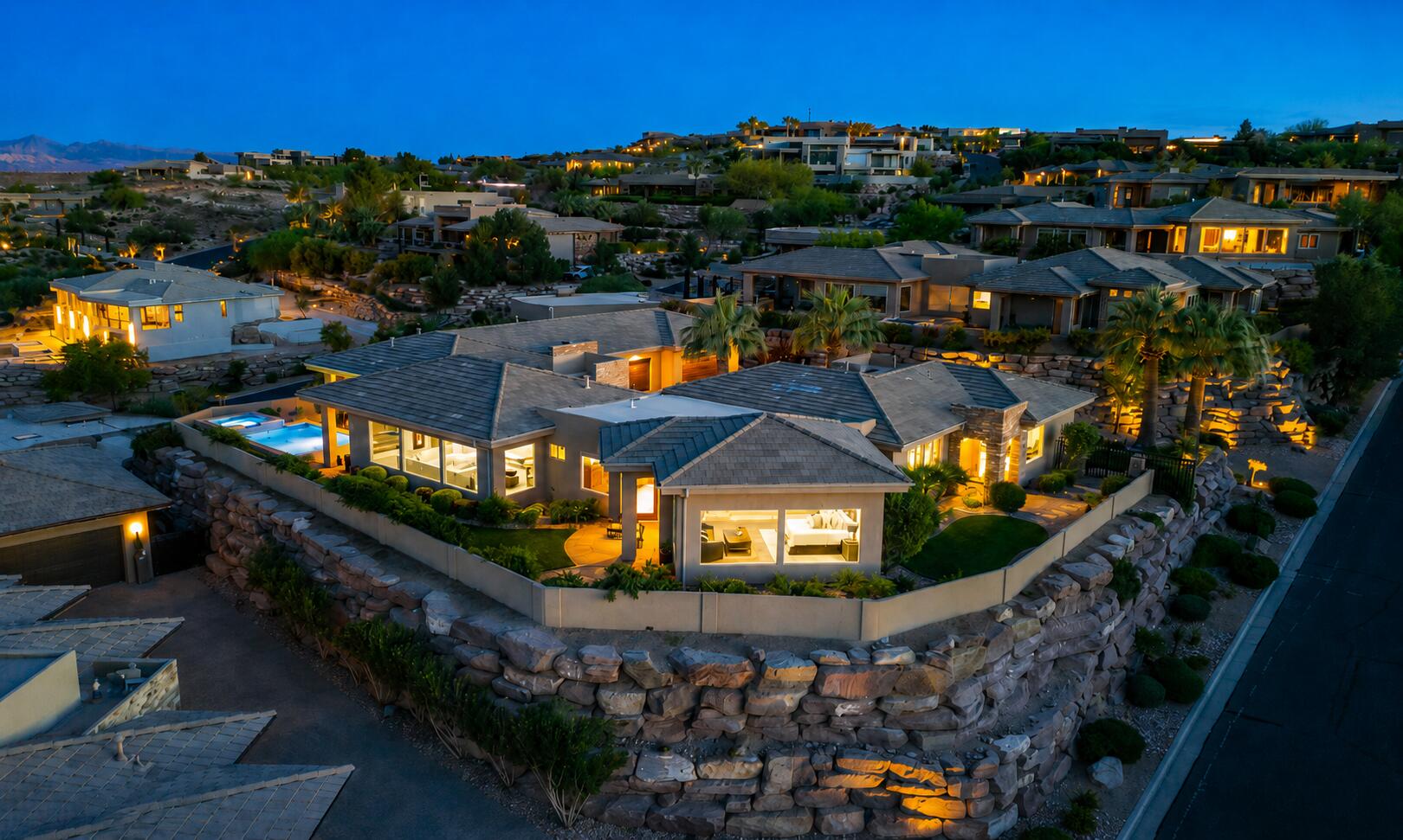 1815 Paragon Drive St. George, UT 84790 - Photo 45 of 48 paradon twilight neighborhood view