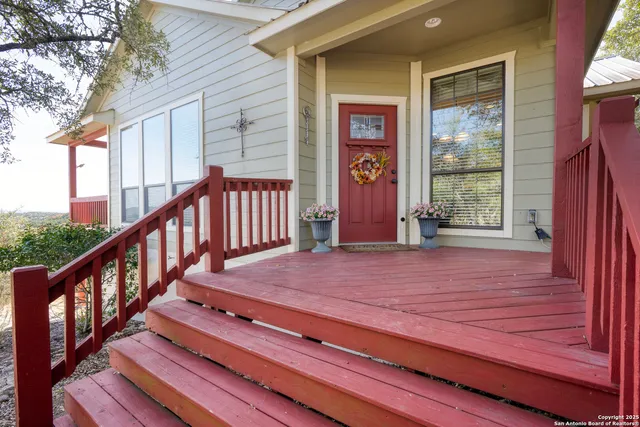 a view of a yard with an trees