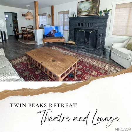 a black and white photo of a living room
