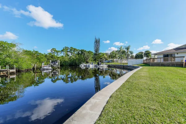 a view of a lake with houses
