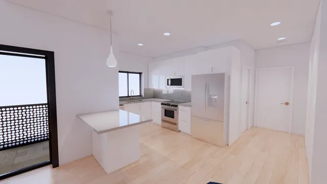 a picture of a room with a white wall and a picture of white wall