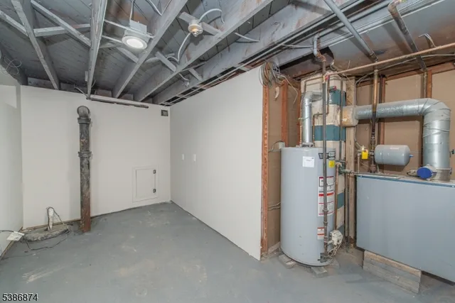 a view of a room with wooden walls