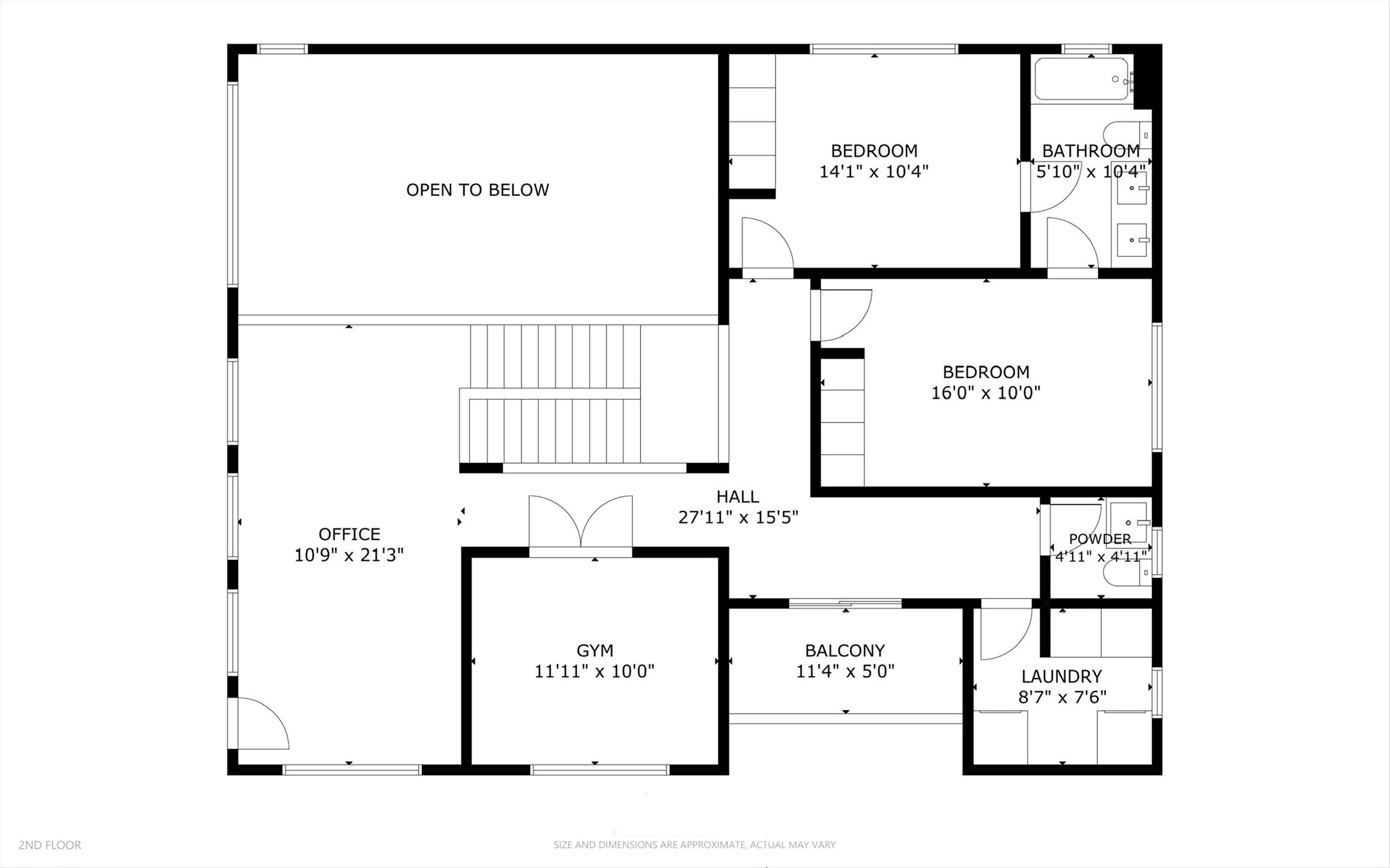 408 Starlight Village Loop Leander, TX 78641 - Photo 40 of 40 A floor plan illustrating a versatile second floor layout with designated spaces for living and utility.
