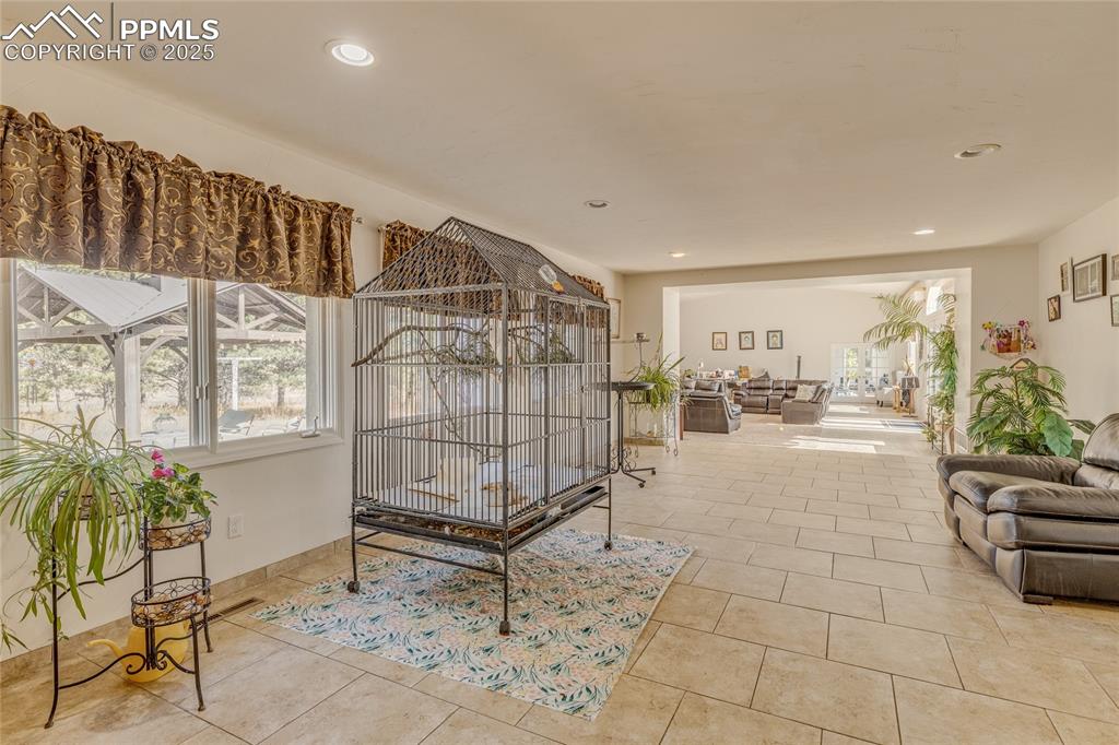 15410 South Perry Park Road Larkspur, CO 80118 - Photo 17 of 28 a living room with a couch and potted plant