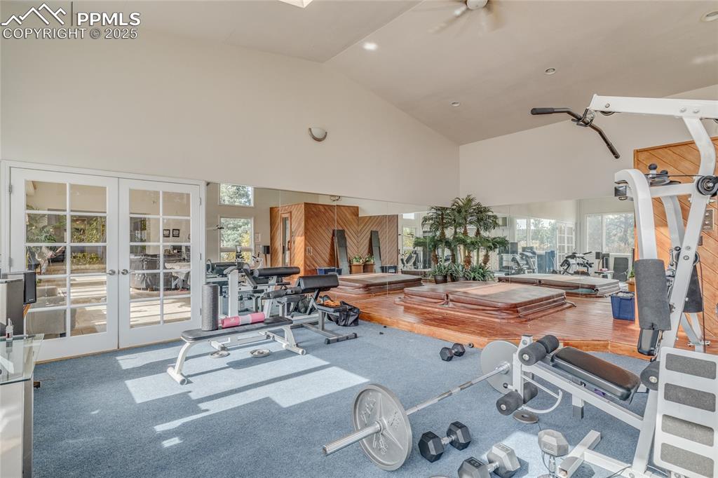 15410 South Perry Park Road Larkspur, CO 80118 - Photo 19 of 28 a view of a room with gym equipment