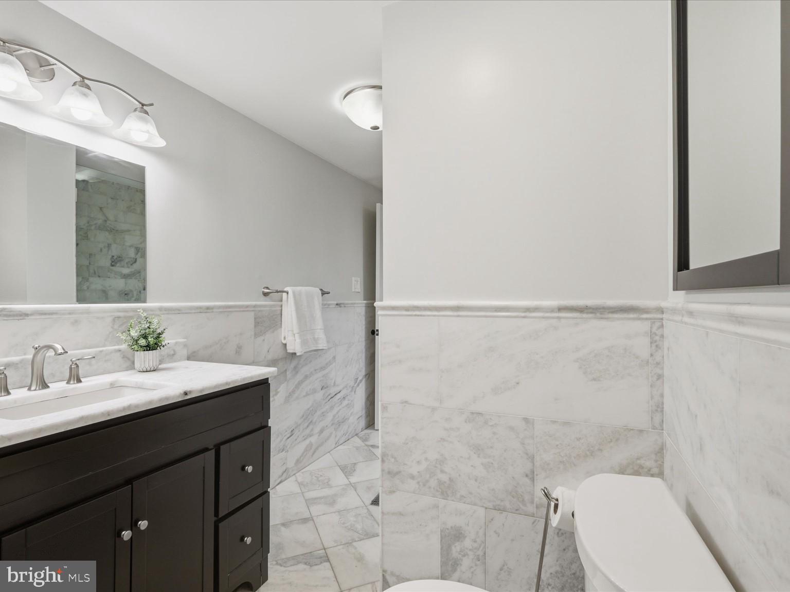6437 Spring Terrace Falls Church, VA 22042 - Photo 21 of 42 a bathroom with a sink a toilet and shower