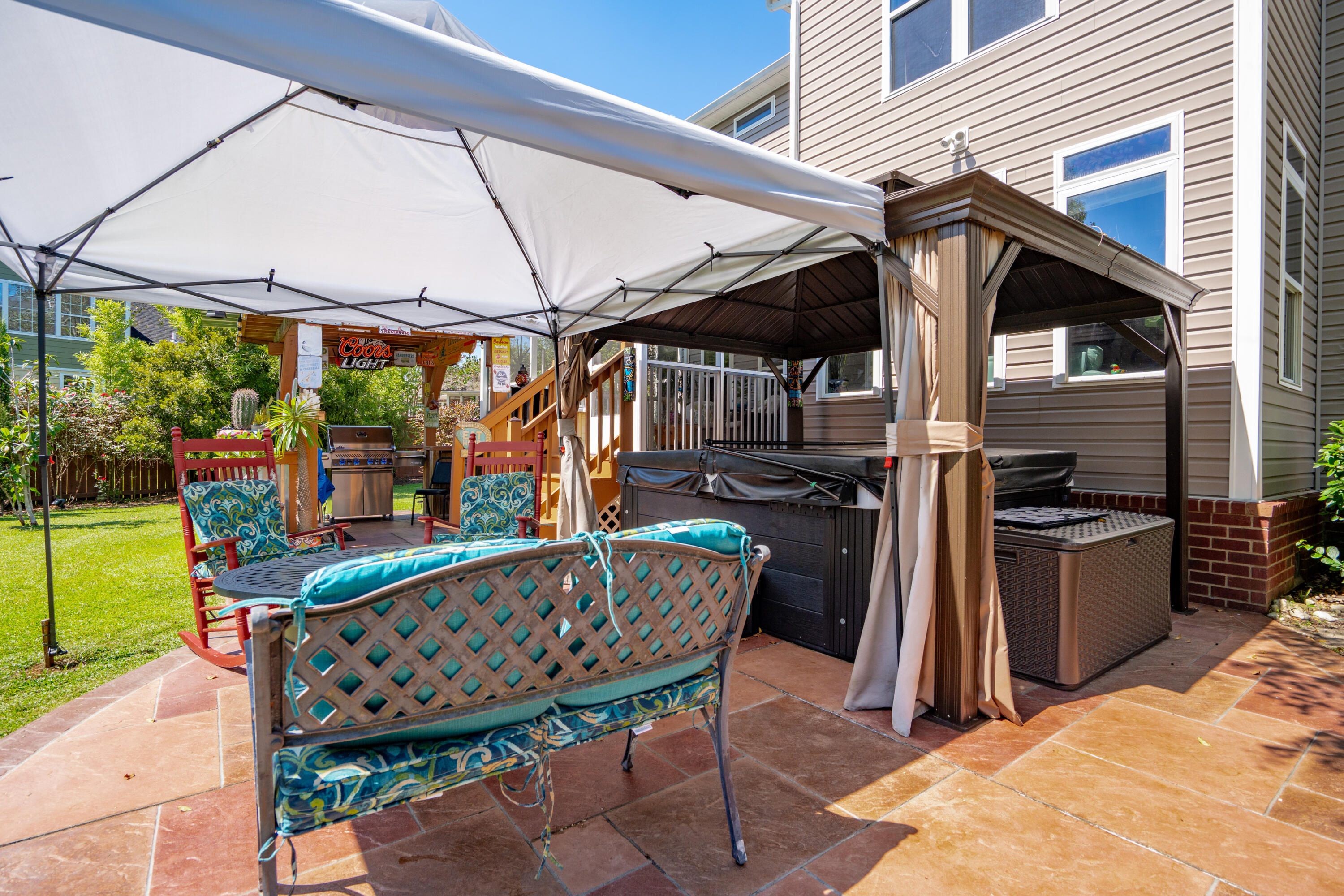 213 Harlech Way Charleston, SC 29414 - Photo 55 of 69 Hot Tub and Gazebo on brick paver patio