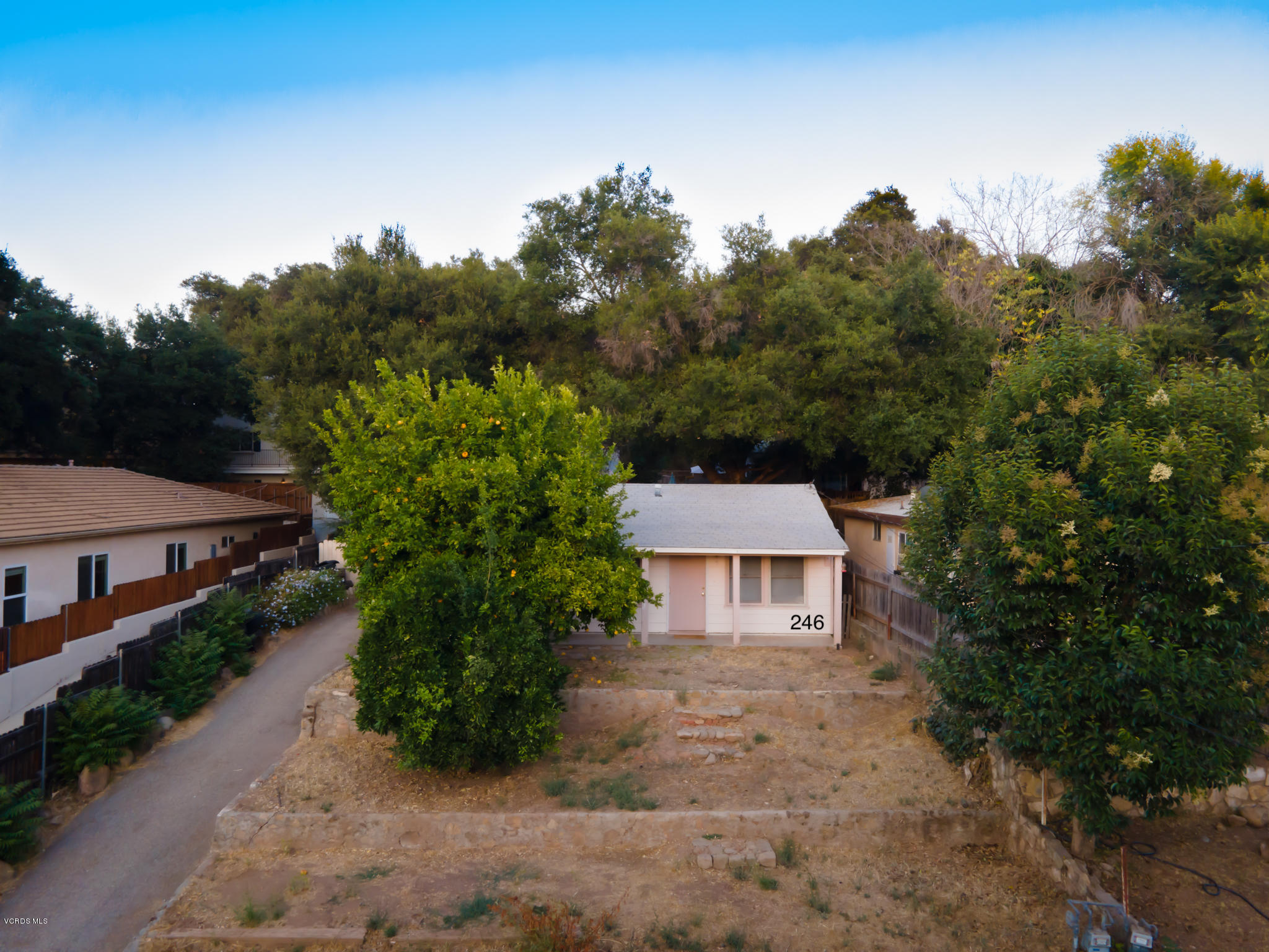 246 Valley Road Oak View, CA 93022 - Photo 17 of 34 a aerial view of a house with garden