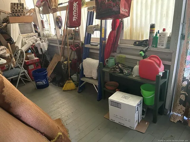 a room with gym equipment