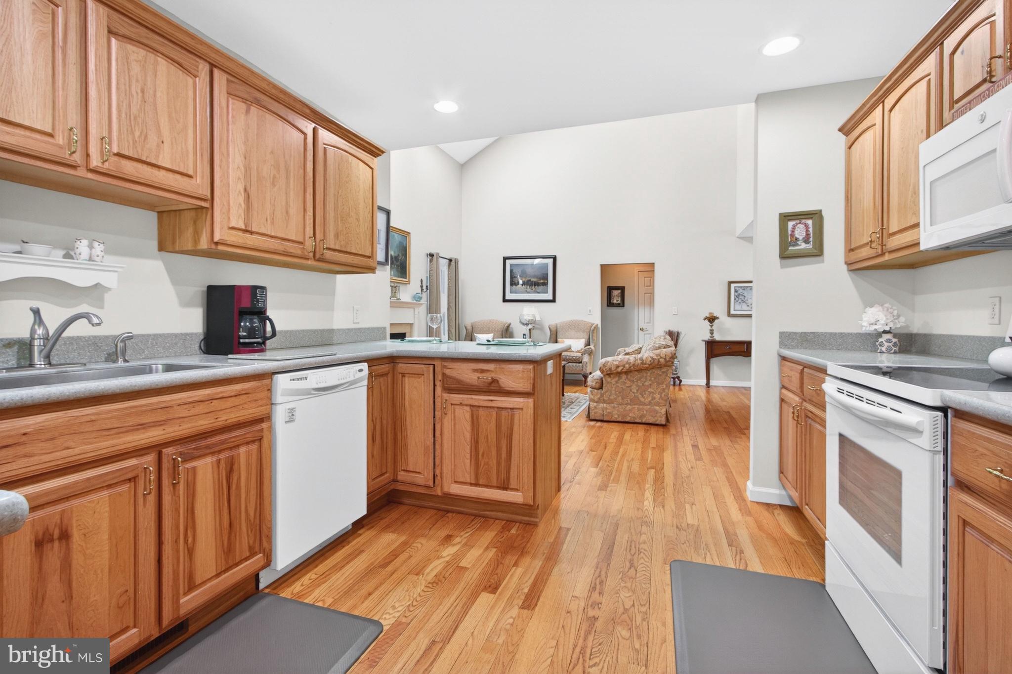 34371 Owls Nest Road Lewes, DE 19958 - Photo 14 of 58 a kitchen with stainless steel appliances granite countertop wooden cabinets a sink dishwasher a stove and a refrigerator with wooden floor