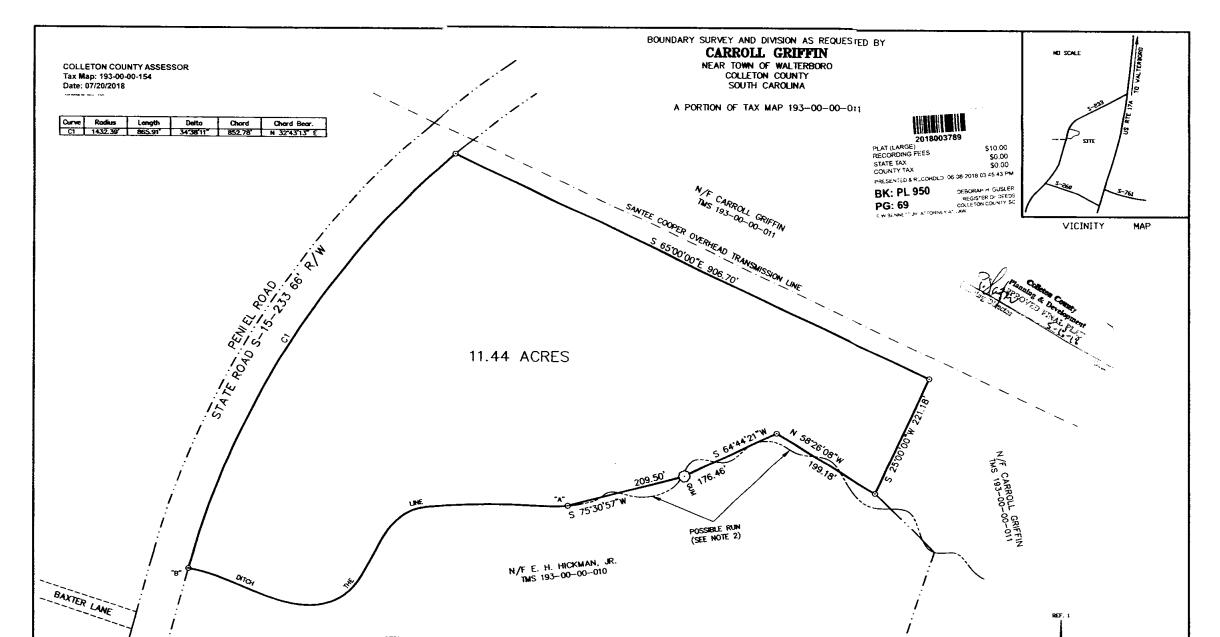 851 Peniel Road Walterboro, SC 29488 - Photo 2 of 2 McRoy- plat Screenshot