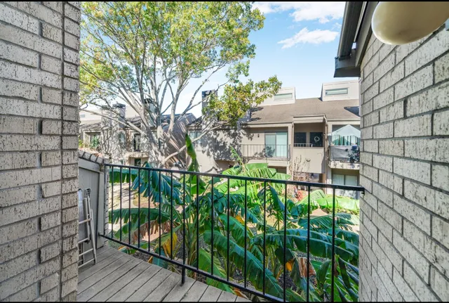 a view of a balcony with lake view