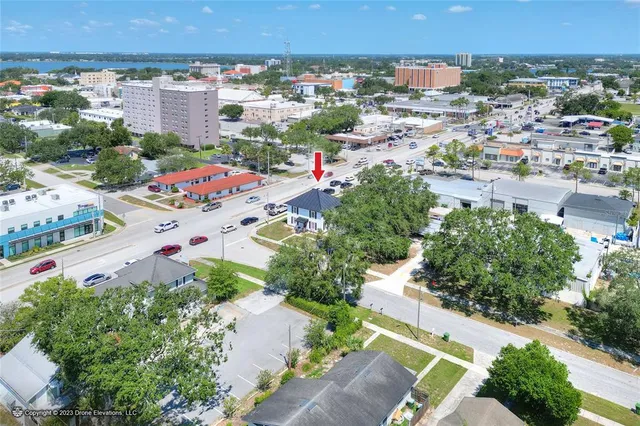 an aerial view of a city