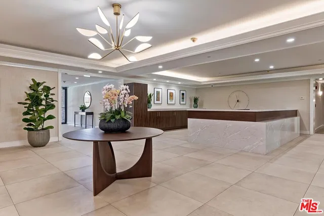 a view of a lobby with furniture