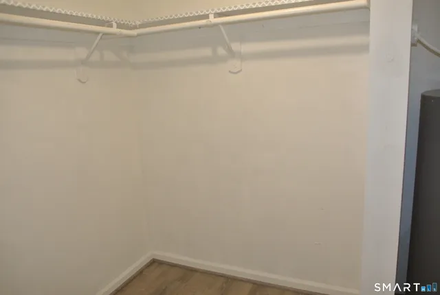 a view of small space with racks on the wall