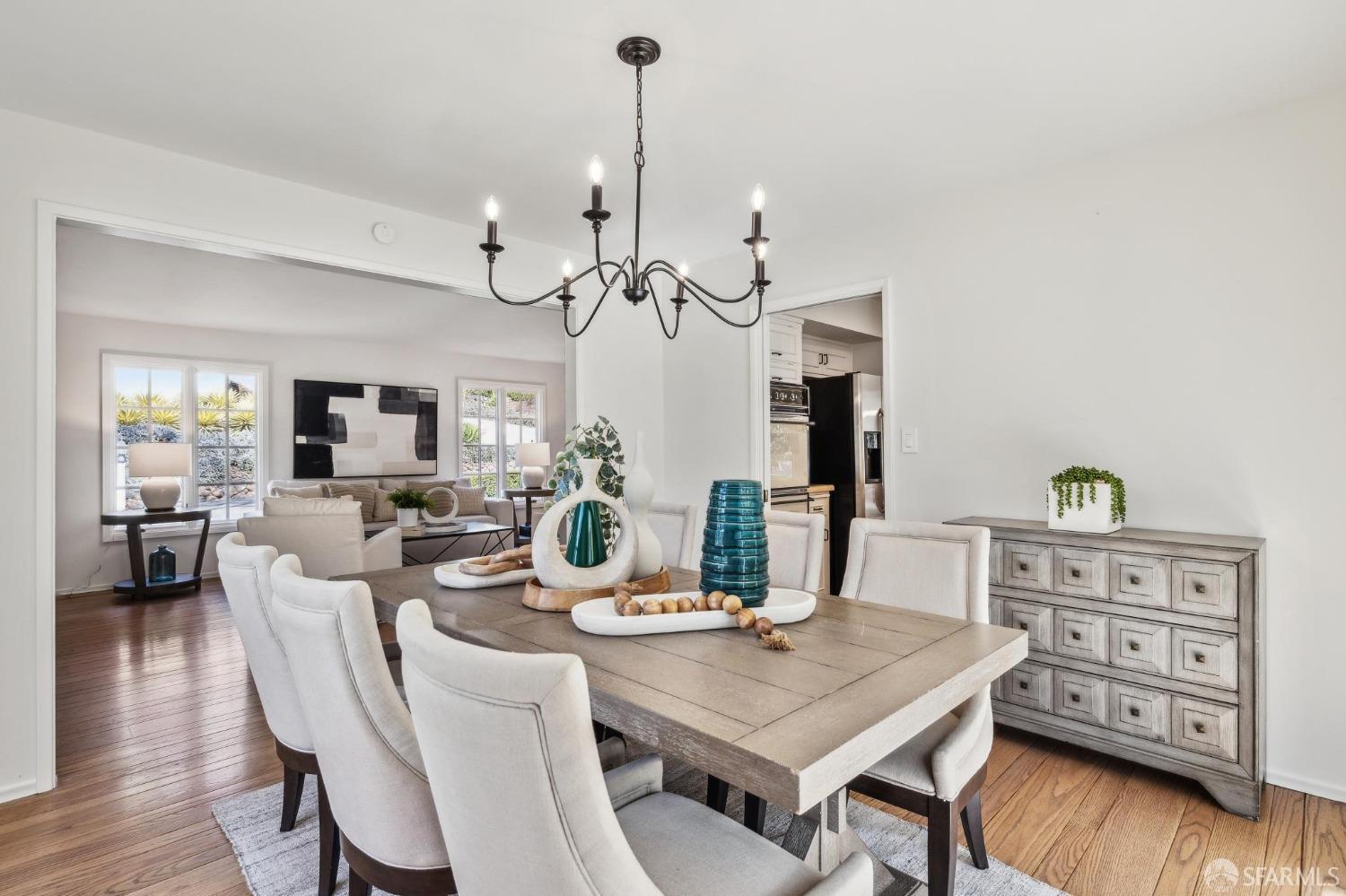 4 La Cuesta Road Orinda, CA 94563 - Photo 8 of 50 a view of a dining room with furniture and wooden floor