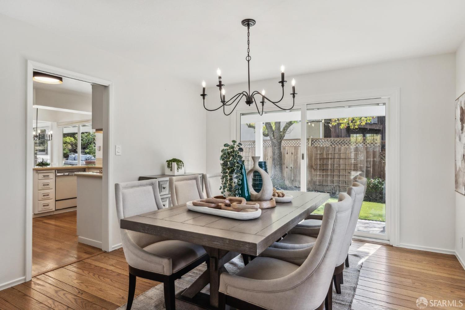 4 La Cuesta Road Orinda, CA 94563 - Photo 10 of 50 a view of a dining room with furniture window and wooden floor
