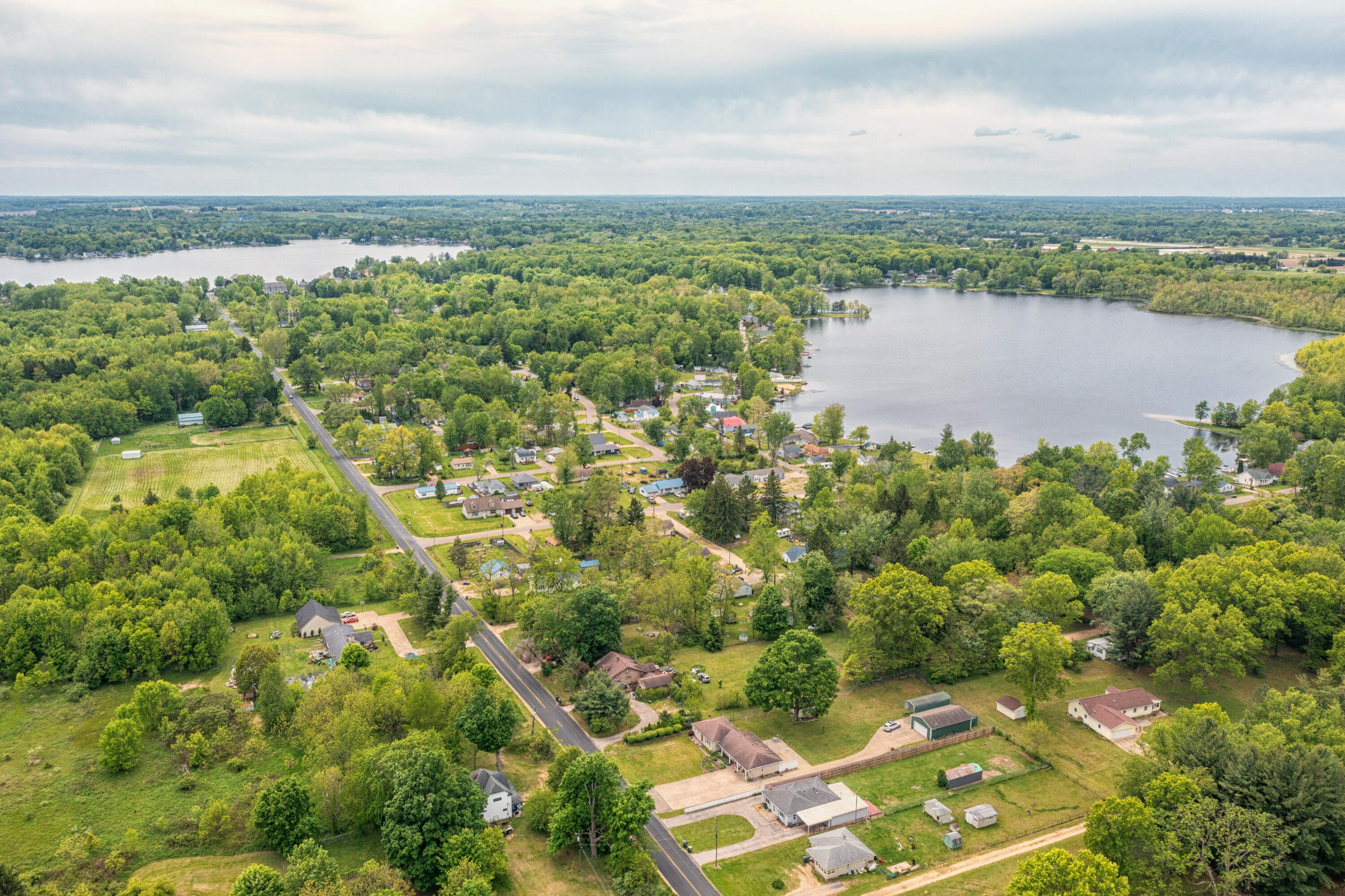 6210 Johnson Road Coloma, MI 49038 - Photo 24 of 24 Aerial showing Little Paw Paw Lake