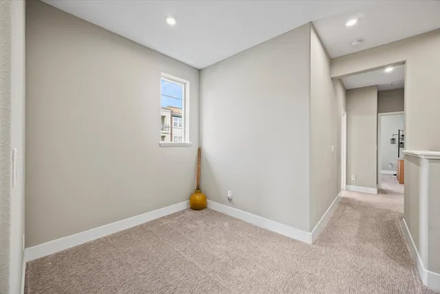 an empty room with a workbench