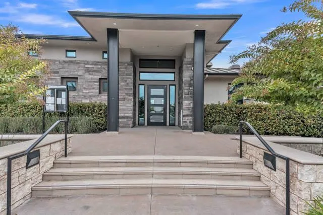 a building exterior with stairs