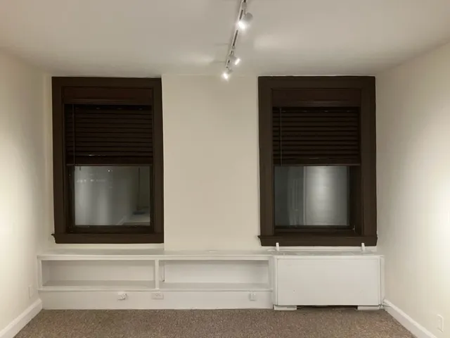 a living room with a fireplace