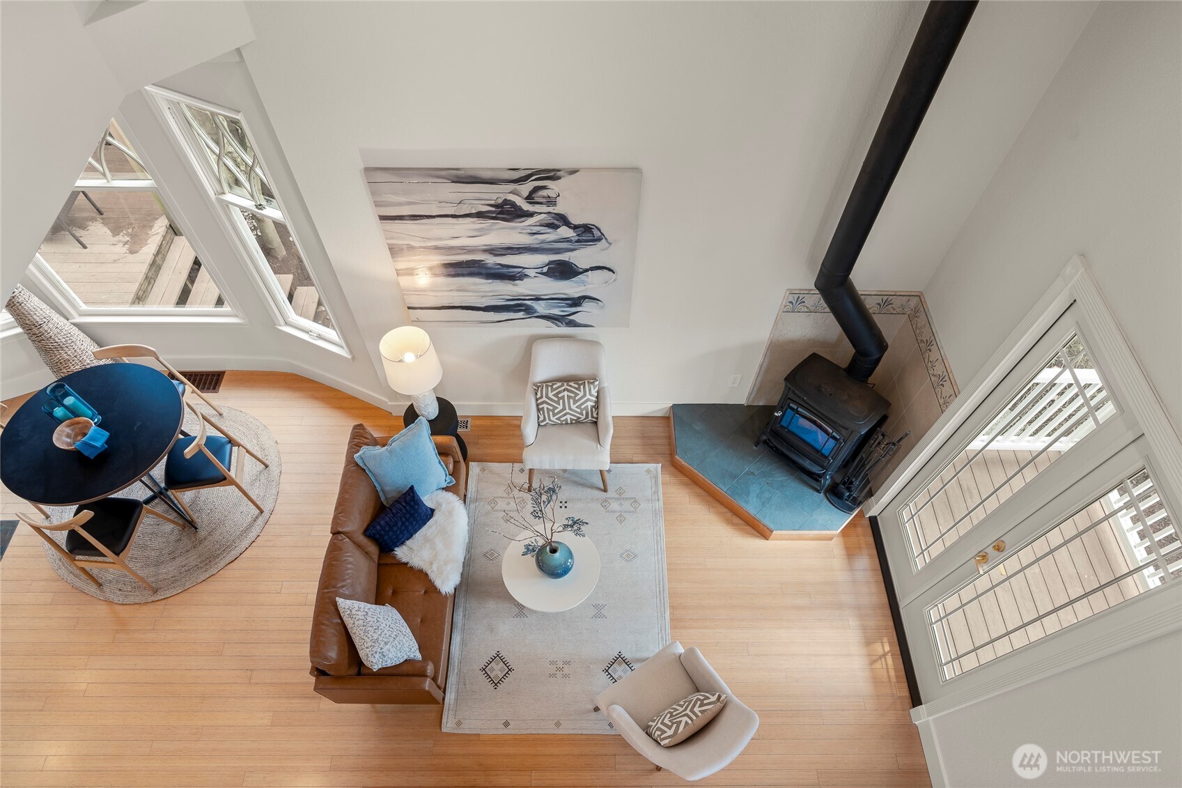 910 Northwest 64th Street Seattle, WA 98107 - Photo 22 of 31 a view of living room with furniture and a wooden floor
