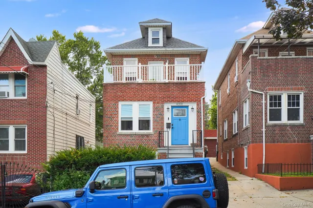 a front view of a building