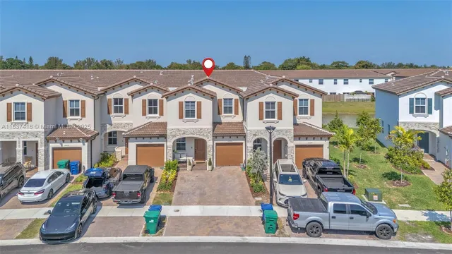 a front view of multiple houses