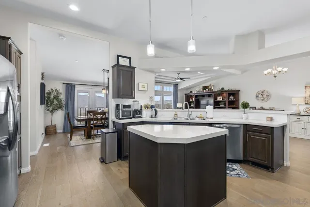 a large kitchen with cabinets