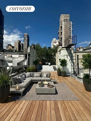 a lobby with furniture and windows