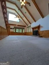 an empty room with windows