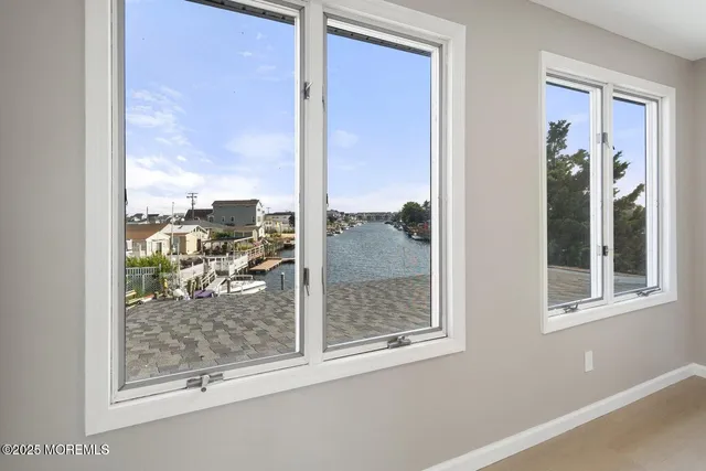 a view of a room that has a window