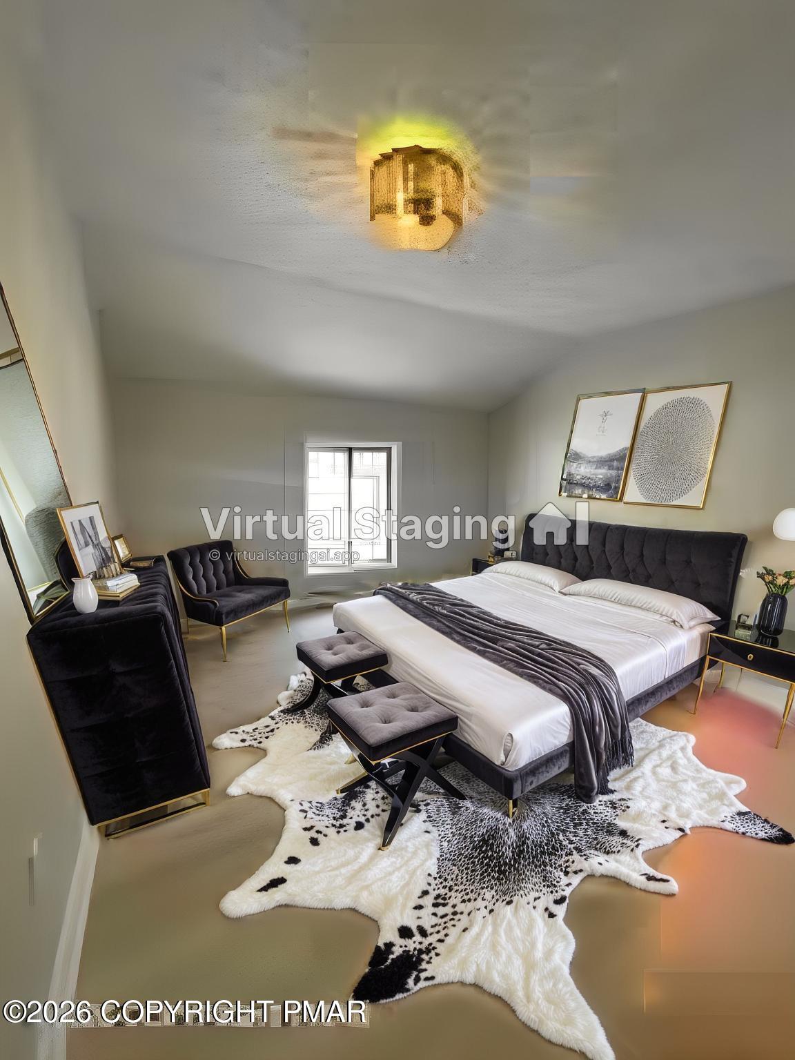 147 Pocono Boulevard Bushkill, PA 18324 - Photo 37 of 38 a bedroom with a bed and a mirror