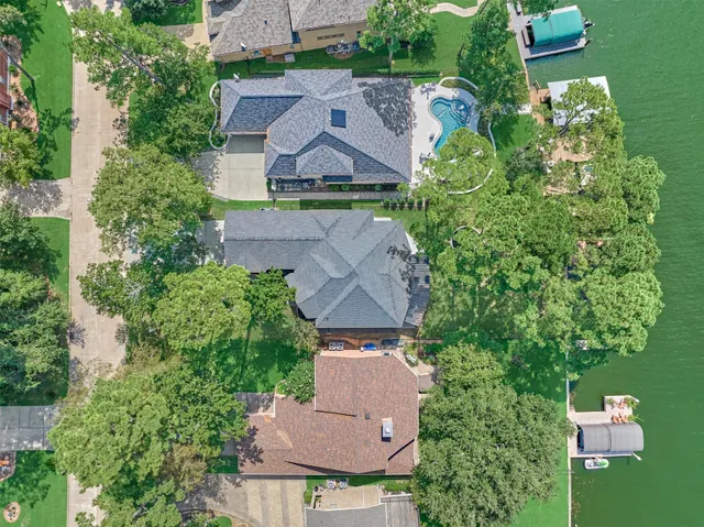 an aerial view of a house