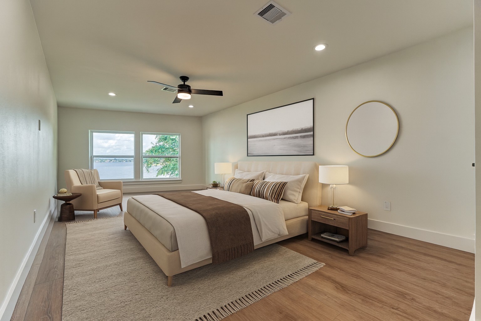 2811 Hemingway Drive Montgomery, TX 77356 - Photo 37 of 50 a spacious bedroom with a bed and a chandelier