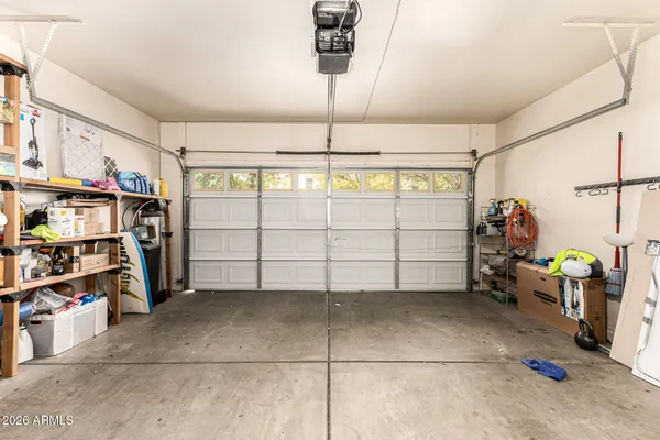 a view of a garage